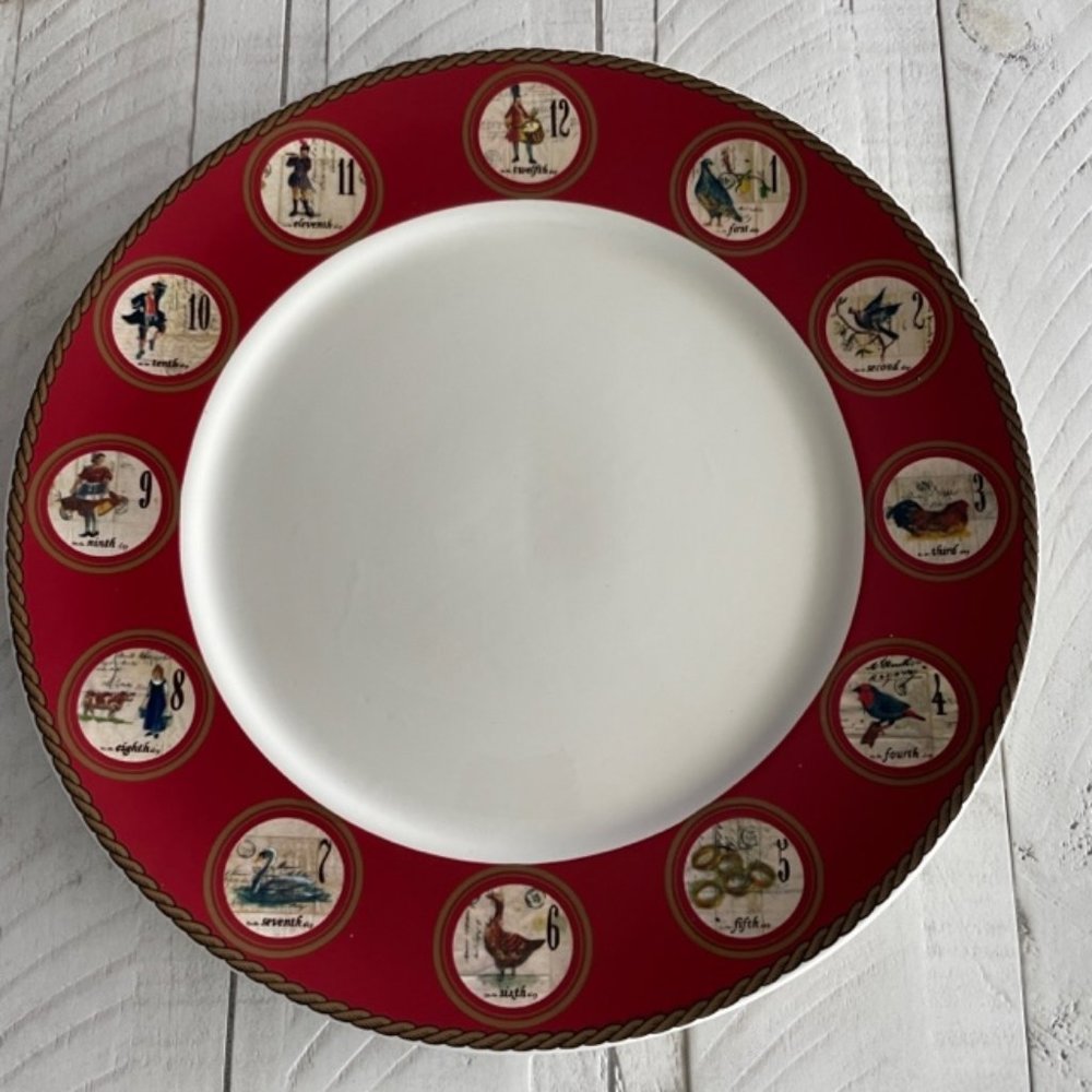 WILLIAMS SONOMA 12 DAYS OF CHRISTMAS DINNER PLATE PREOWNED
